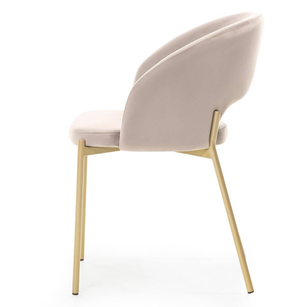 Sedia MORES beige con gambe oro