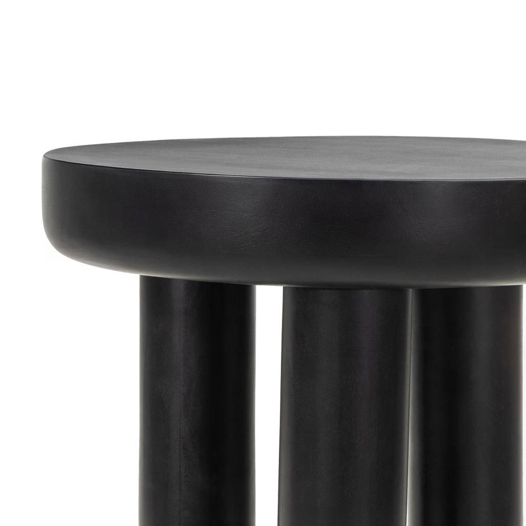 Beistelltisch, rund, schwarz, 50 cm LANG