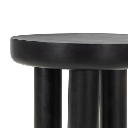 Beistelltisch, rund, schwarz, 50 cm LANG