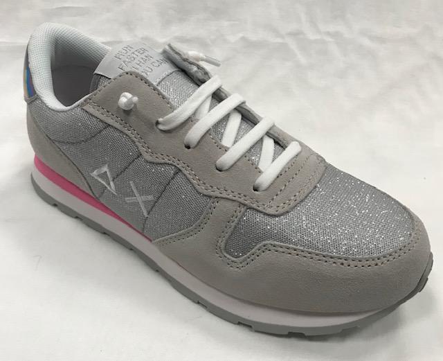 Sun 68 scarpa sneakers da ragazza Ally glitter z30403 06 grigio chiaro