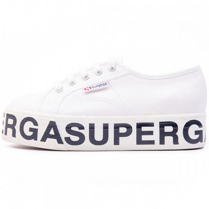 Superga scarpa sneakers con zeppa da donna Cotw Outsole Lettering 2790 S00FJ80-901 bianco