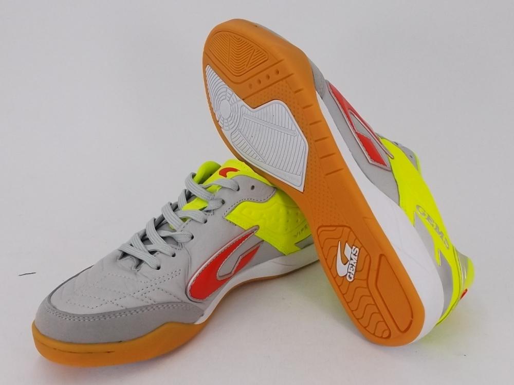 Gems scarpa da calcetto indoor Viper 007IN18 grigio-giallo