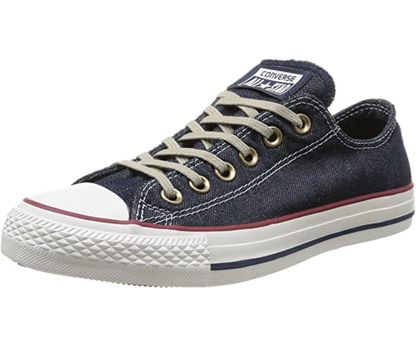 Converse scarpa sneakers da uomo in denim Ct OX 148497C blu scuro