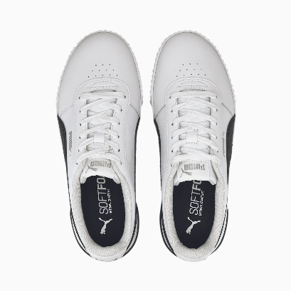 Puma scarpa sneakers da donna Carina L 370325 21 bianco nero