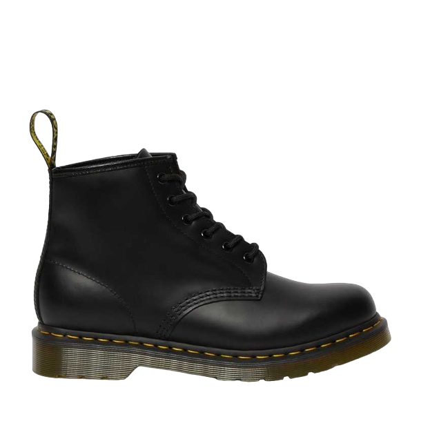 Dr. Martens 101 YS Smooth Anfibio Pelle Nero 26230001 - Stivale 6 Occhielli Cuciture Gialle