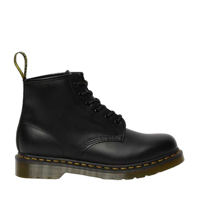 Dr. Martens 101 YS Smooth Anfibio Pelle Nero 26230001 - Stivale 6 Occhielli Cuciture Gialle