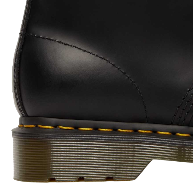 Dr. Martens 101 YS Smooth Anfibio Pelle Nero 26230001 - Stivale 6 Occhielli Cuciture Gialle