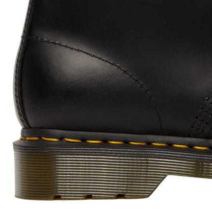 Dr. Martens 101 YS Smooth Anfibio Pelle Nero 26230001 - Stivale 6 Occhielli Cuciture Gialle