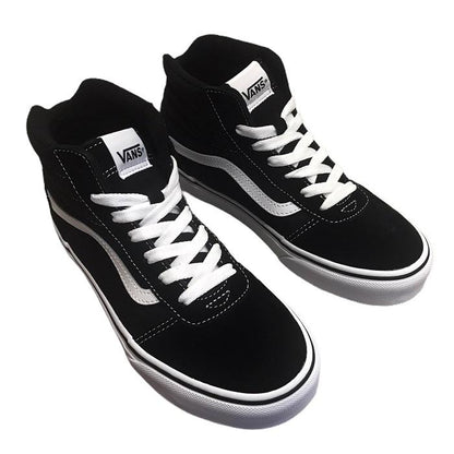 Vans Ward HI Nero Bianco - Sneakers Alte Ragazzo Camoscio VN0A38JAIJU1
