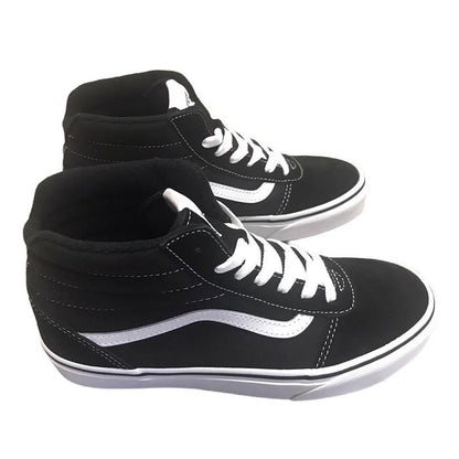 Vans Ward HI Nero Bianco - Sneakers Alte Ragazzo Camoscio VN0A38JAIJU1