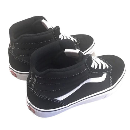 Vans Ward HI Nero Bianco - Sneakers Alte Ragazzo Camoscio VN0A38JAIJU1