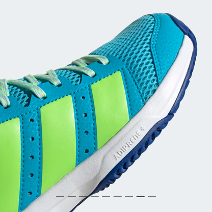 Adidas scarpa da pallavolo da ragazzo Stabil Jr FU8402 signal cyan green royal