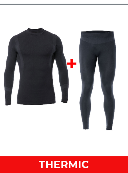 Iron-IC  kit T-shirt+Pantalone termico da ragazzi 2.2 900414 nero kit