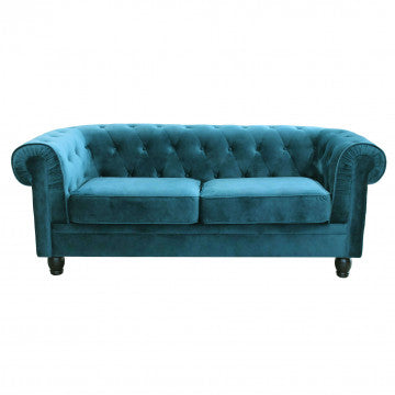 Chesterfield-Sofa aus blauem oder taupefarbenem Samt mit Kapitonierung