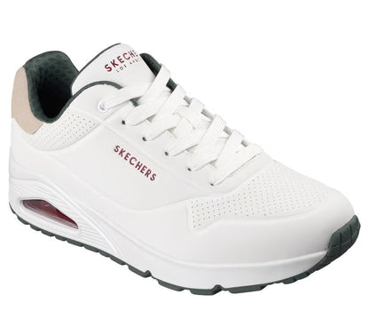 Skechers scarpa sneakers da uomo UNO - Suited On Air 183004/WGRN bianco-verde