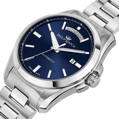 Philip Watch Amalfi Automatik R8223 Day-Date blau