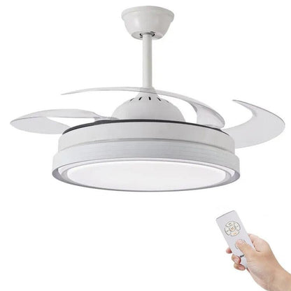 Wisdom Ventilatore Da Soffitto E Plafoniera 60W Lampadario Led Pale A Scomparsa