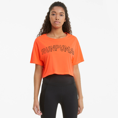 Puma t-shirt da running da donna Run Logo SS Tee 520174 01 arancione