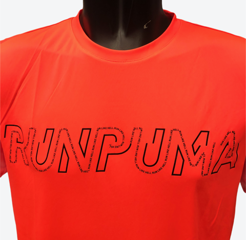 Puma maglietta manica corta da uomo Run Logo 52020384 rosso lava-nero