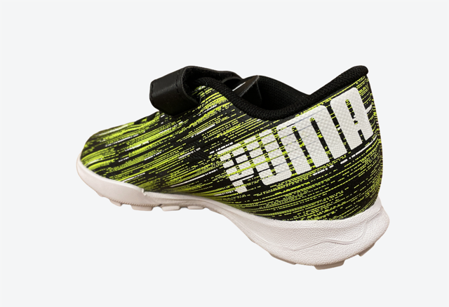 Puma scarpa da calcetto da bambino con elastico e strappo Ultra 4.2 TT V Jr 106369 02 nero-giallo-bianco