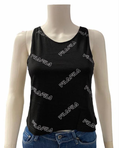 Fila canotta da donna cropped JANAY AOP 683305 002 nero