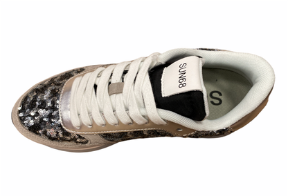 SUN68 scarpa sneakers da donna Kate Paillettes Z31221 4711 grigio scuro nero