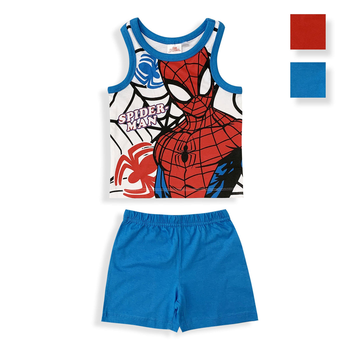 Kids' Marvel Spiderman Cotton Printed Vest and Shorts Pyjamas 6031