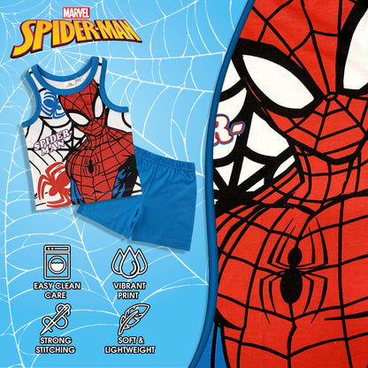 Kids' Marvel Spiderman Cotton Printed Vest and Shorts Pyjamas 6031