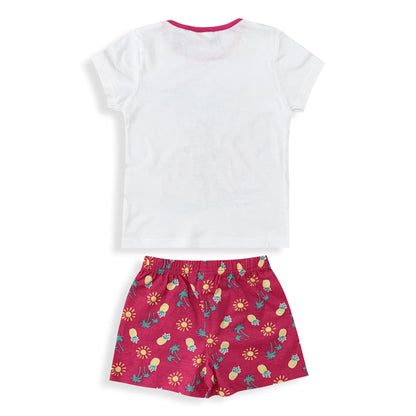 Pigiama bambina Disney Minnie Mouse t-shirt  pantaloncino in cotone glitter 6034