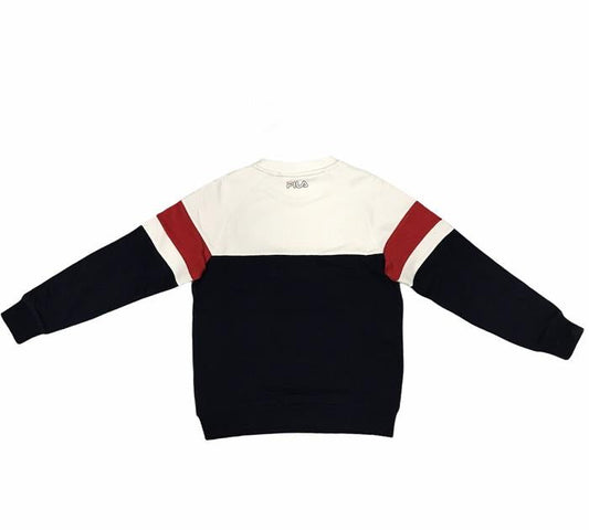Fila felpa girocollo da ragazzo Julio 683334 G06 bianco-nero