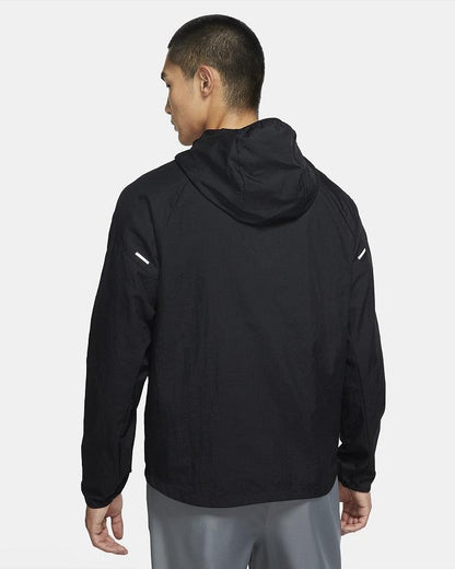Nike Felpa Cappuccio Cerniera Intera Essential Uomo Nero Argento - CU5358-010