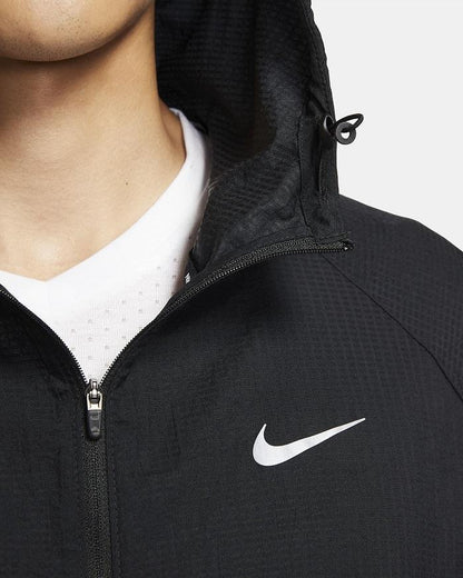Nike Felpa Cappuccio Cerniera Intera Essential Uomo Nero Argento - CU5358-010