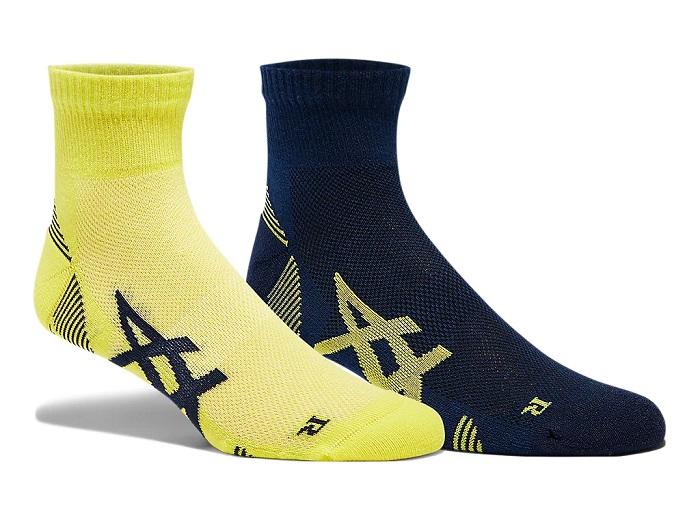 Asics 2 paia di calze da corsa ammortizzanti 2ppk Cushioning Sock 3013A238 003 blu-giallo