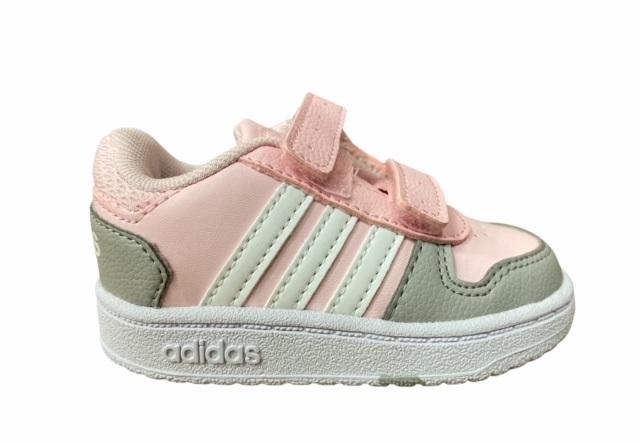 Adidas scarpa da ginnastica da bambina con strappo Hoops 2.0 CMF I FY9453 rosa grigio