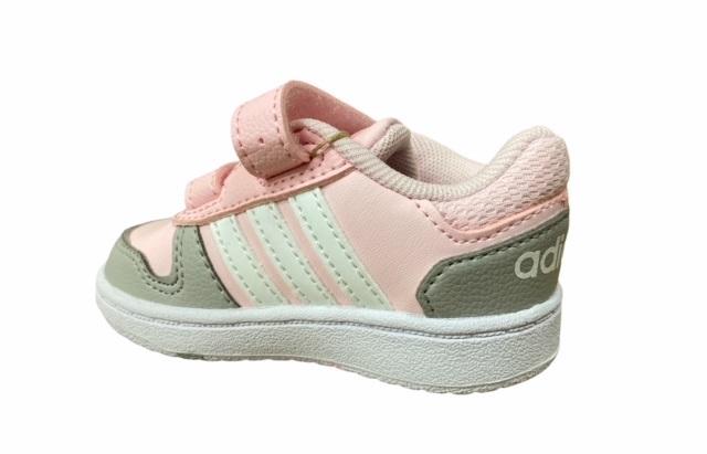 Adidas scarpa da ginnastica da bambina con strappo Hoops 2.0 CMF I FY9453 rosa grigio