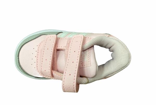 Adidas scarpa da ginnastica da bambina con strappo Hoops 2.0 CMF I FY9453 rosa grigio