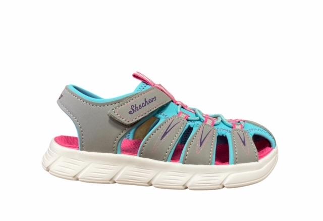 Skechers Flex Sandal Aqua Steps Bambina Grigio Turchese - 86939