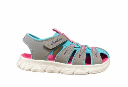 Skechers Flex Sandal Aqua Steps Bambina Grigio Turchese - 86939