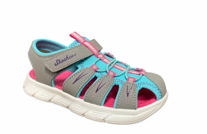 Skechers Flex Sandal Aqua Steps Bambina Grigio Turchese - 86939