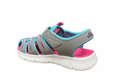 Skechers Flex Sandal Aqua Steps Bambina Grigio Turchese - 86939