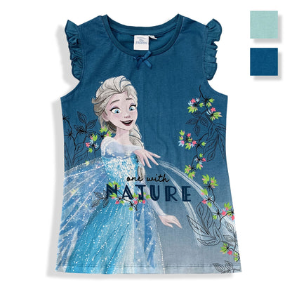 Disney Frozen Elsa girls' nightdress with ruffles, 6080 cotton camisole
