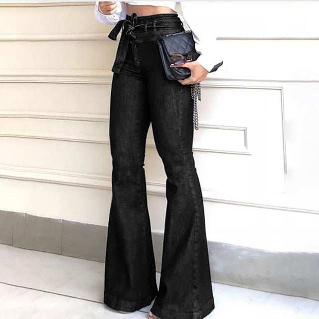 Pantaloni donna a zampa larga Jeans