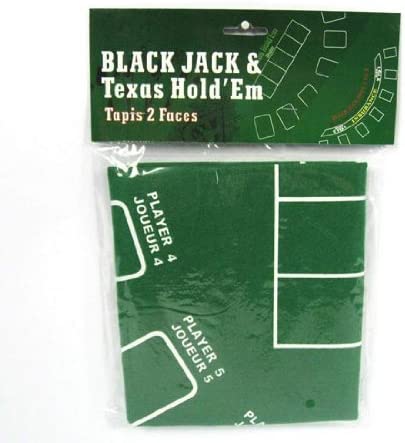 Tischdecke für Pokertisch Texas Blackjack Jetons Karten Grün 60X90