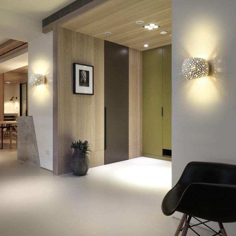 Universe Double Emission Perforated Plaster Wall Light G9 Indoor Lamp