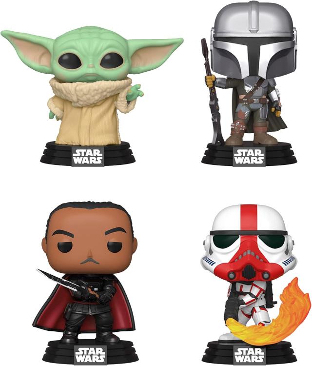 Funko Pop! Star Wars Grogu-Mandalorian-Moff Gideon-Incinerator Stormtrooper- 4er-Pack
