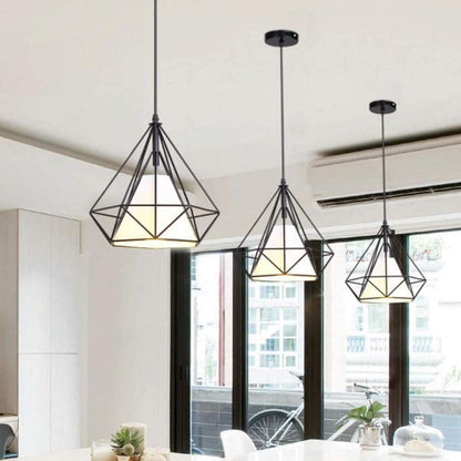 Designer-Hängeleuchte, modern, mit Metall- und Stoffstruktur E27 Schwarz B20-N