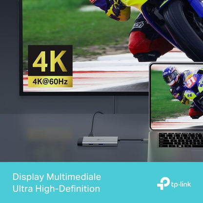 UH6120C Hub USB C 6 in 1, HDMI 4K@60Hz, Gigabit Ethernet