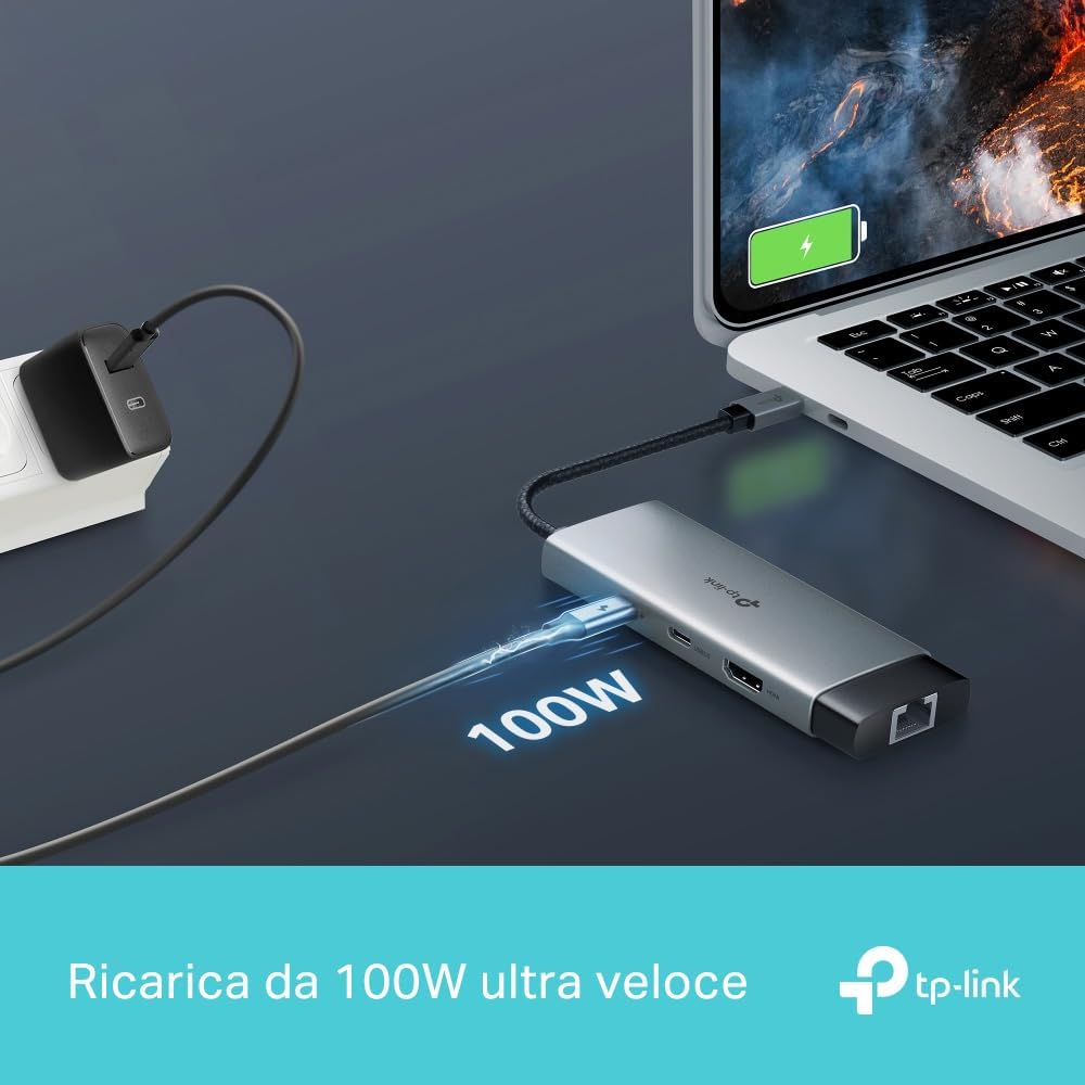 UH6120C Hub USB C 6 in 1, HDMI 4K@60Hz, Gigabit Ethernet