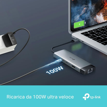 UH6120C Hub USB C 6 in 1, HDMI 4K@60Hz, Gigabit Ethernet