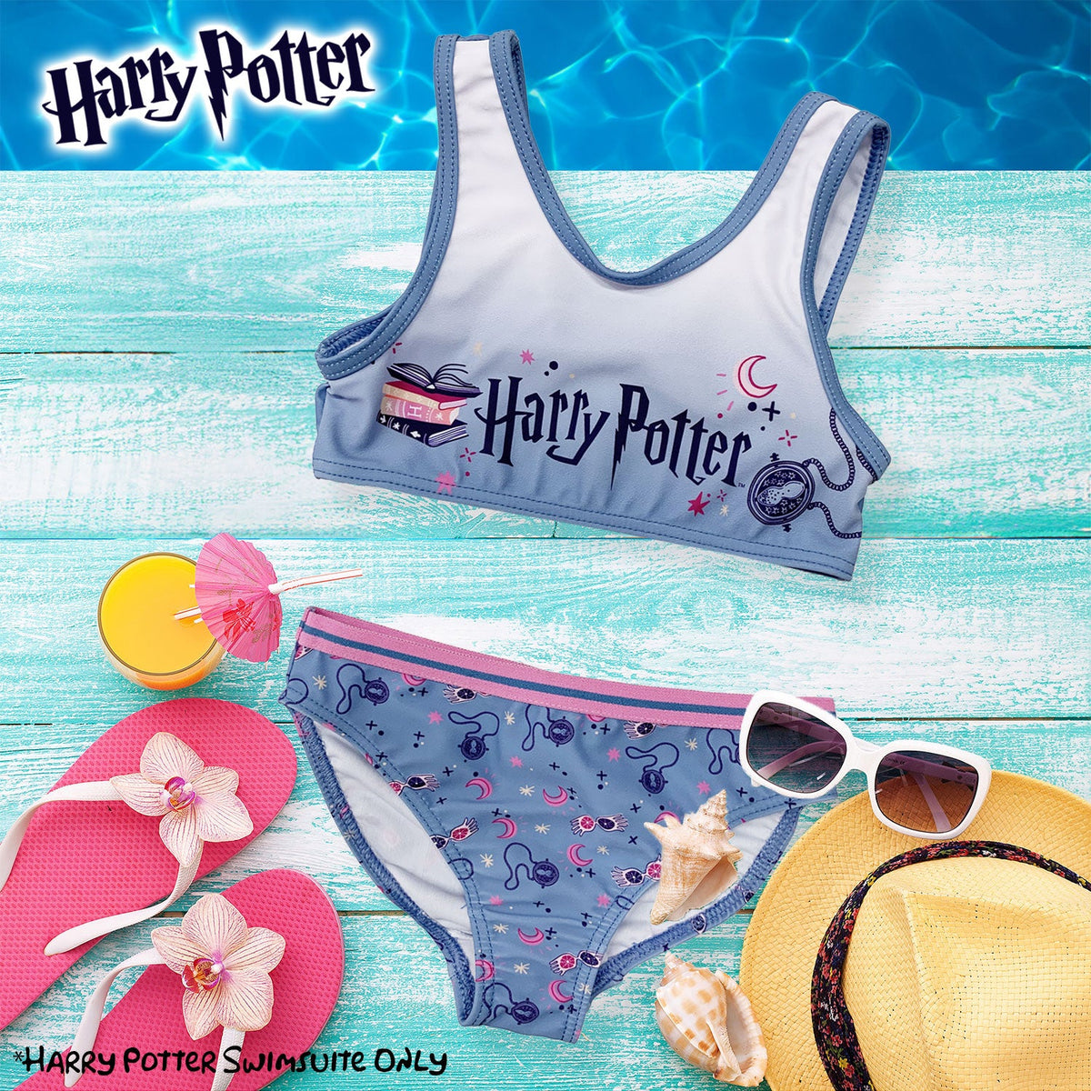 Harry Potter Girls' Swimsuit 2-Piece Bikini Kids' Beachwear 6163